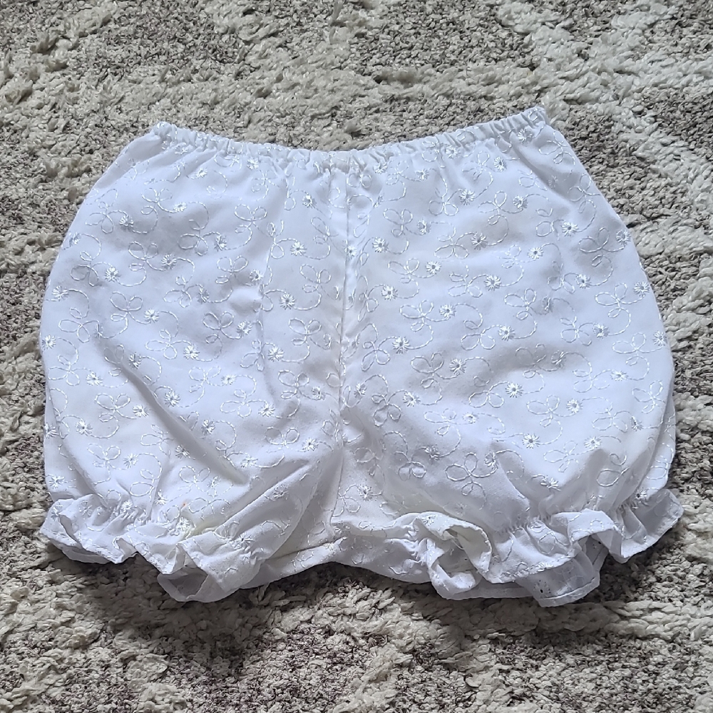 10 for $25 - Infant Girls 24m White Diaper Cover / Bloomer